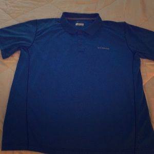 Blue Polo with black striped side